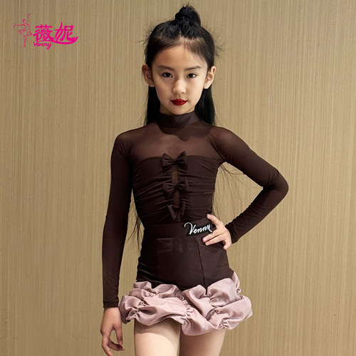 薇妮拉丁舞服新款女童练功服套装