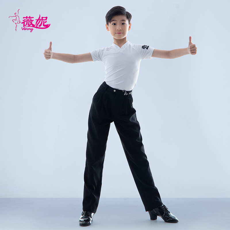 薇妮拉丁舞男士上衣专业比赛服