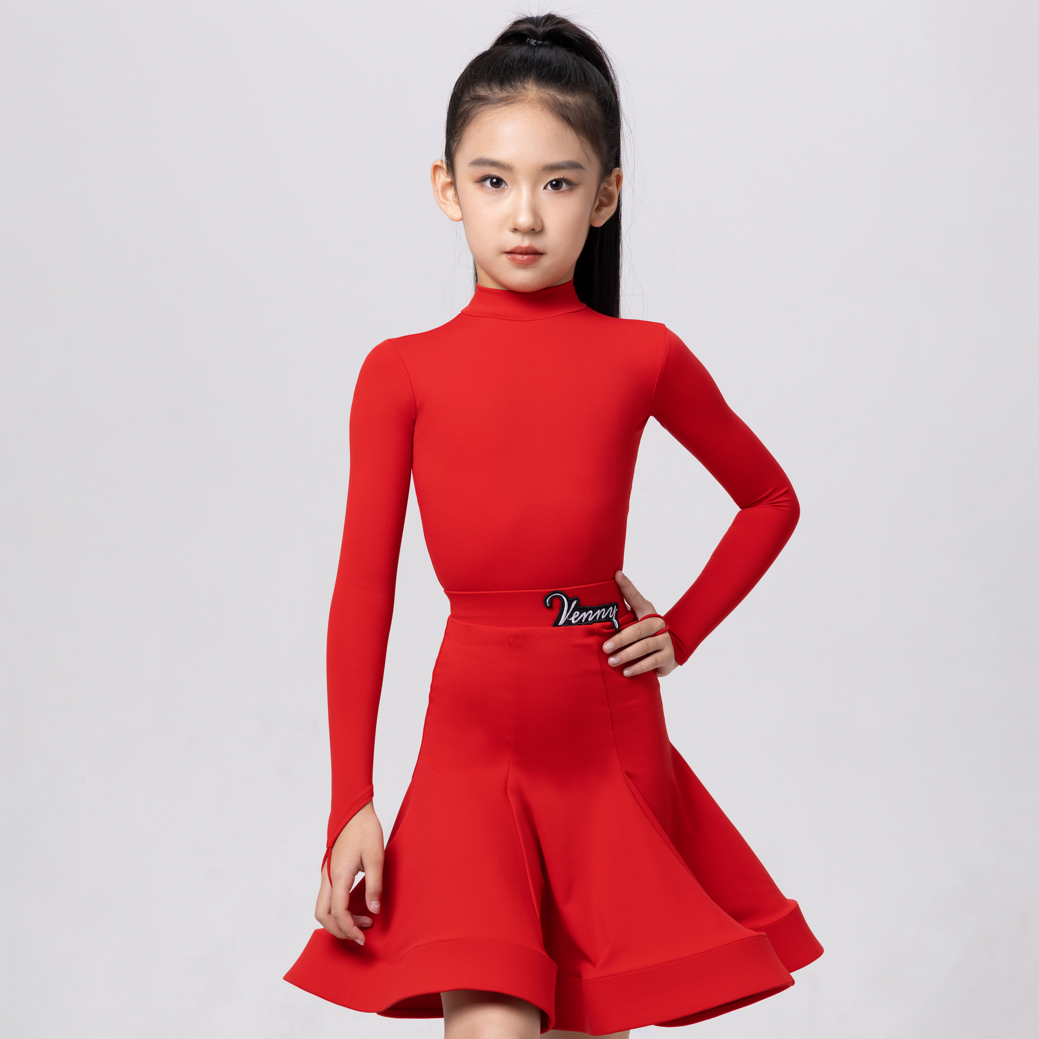 薇妮舞美拉丁舞服女童规定比赛服