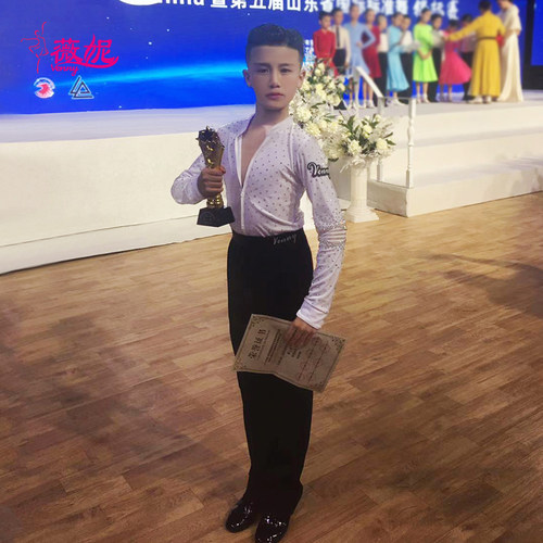 venny薇妮拉丁舞服装男镶钻专业