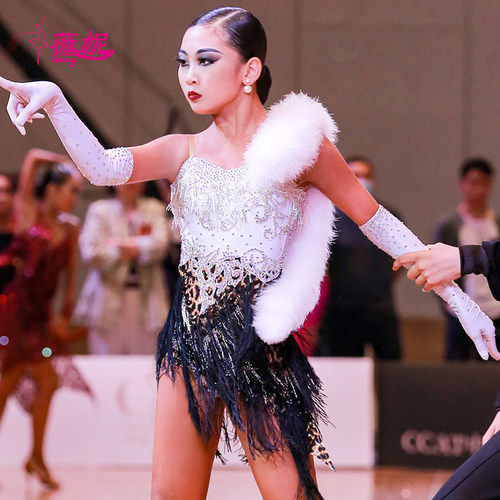 拉丁舞裙薇妮新款花女拉丁舞裙