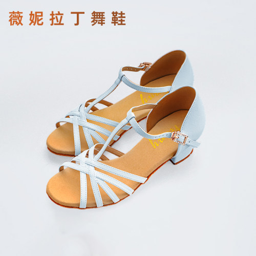 薇妮舞美拉丁舞鞋女童初学舞蹈鞋