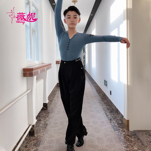 venny薇妮拉丁舞服男童比赛服套装演出服拉丁舞练功服儿童直筒裤