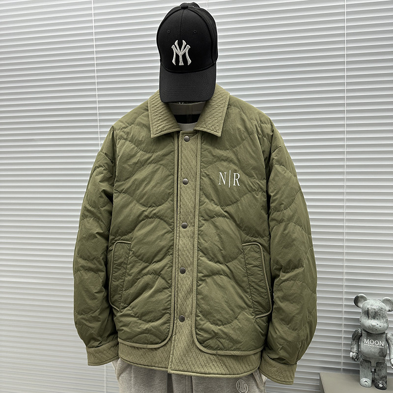2025新标90白鸭绒印花拼接衬衫款羽绒服SY001P170,男装衬衫,钱塘735