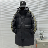 2025新标90白鸭绒泼墨袖中长款连帽加厚羽绒服SY888P330，男装羽绒服，钱塘735