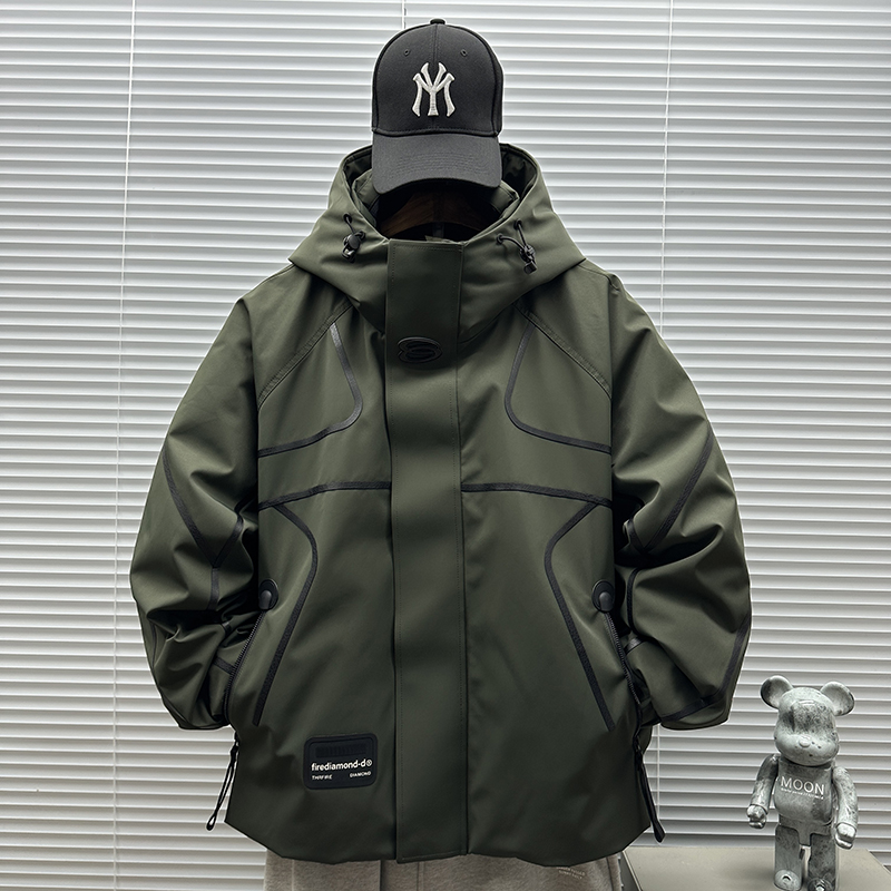 2025新标90白鸭绒户外潮牌短款连帽羽绒服男H908P435699，男装羽绒服，钱塘735