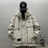 2025新标90白鸭绒户外潮牌短款连帽羽绒服男H906P395599，男装羽绒服，钱塘735