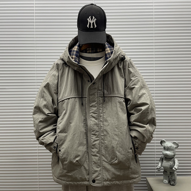 2025冬装新款（绵羊毛填充）简约连帽棉服F-5197P280,男装棉衣,钱塘735