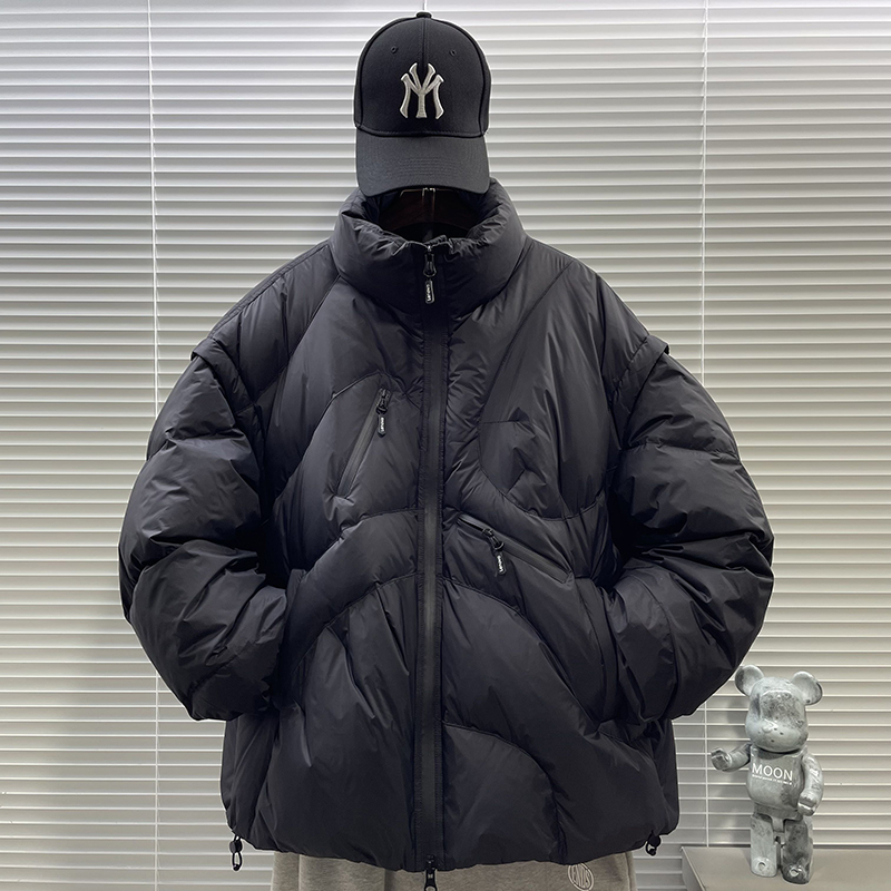 2025新标90白鸭高品质多口袋面包加厚短款立领羽绒服男6601P380，男装羽绒服，钱塘735