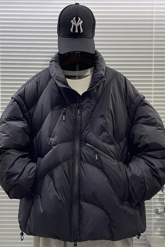 2025新标90白鸭高品质多口袋面包加厚短款立领羽绒服男6601P380,男装羽绒服,钱塘735