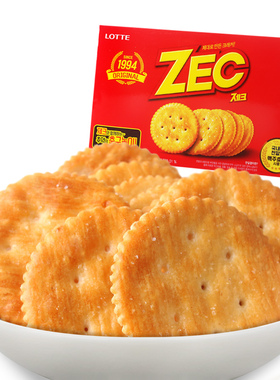 韩国进口食品 乐天ZEC杰克饼干300g大盒咸味薄脆休闲零食