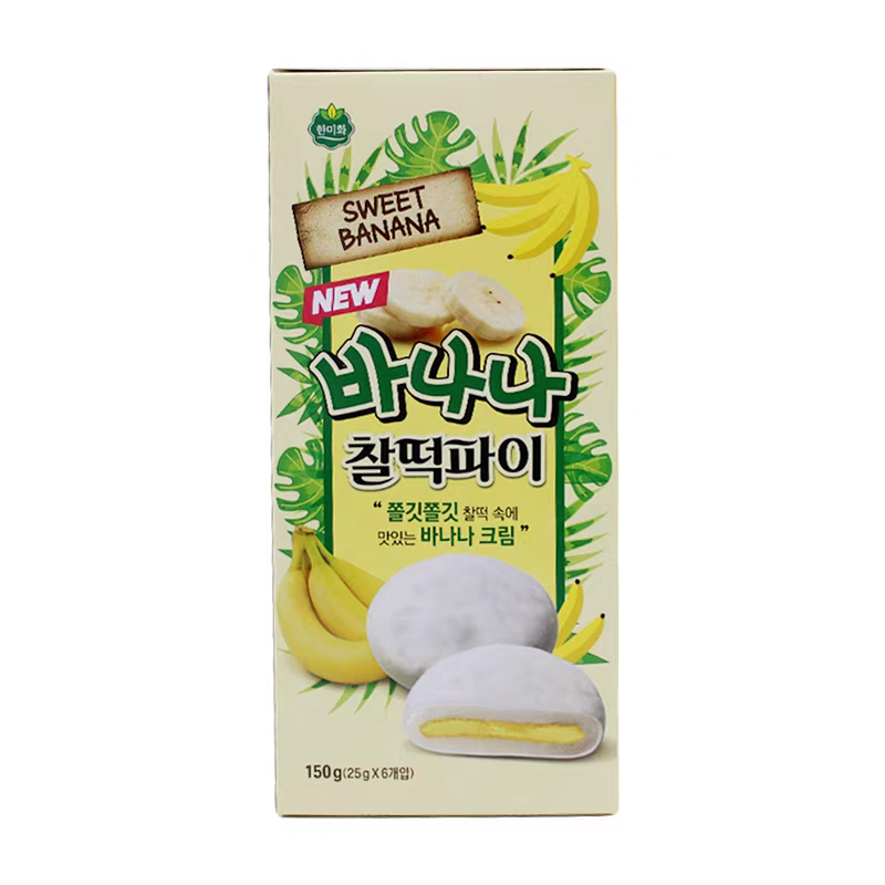 韩国进口食品韩美禾香蕉味打糕150g糯米传统糕点下午茶休闲零食