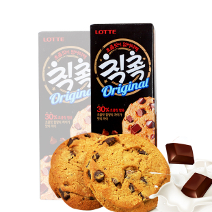 韩国进口乐天巧克力味软曲奇饼干120g盒装 代餐早餐休闲儿童小零食