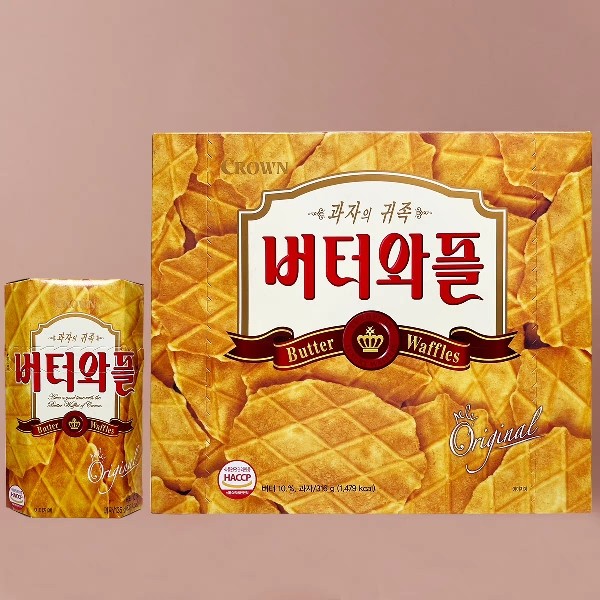 韩国进口食品克丽安奶酪薄脆饼干135g煎饼奶油黄油瓦夫零食小吃