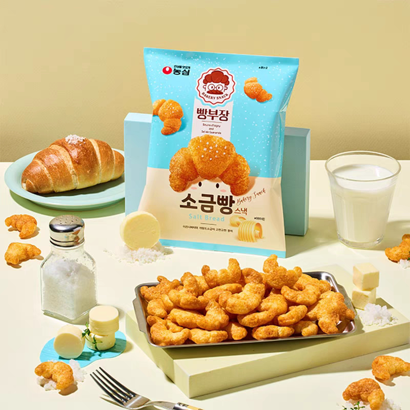 韩国农心巧克力味牛角面包膨化
