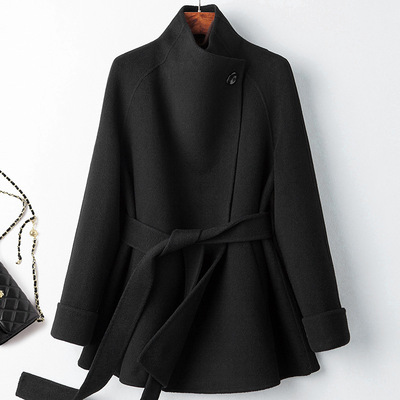 25秋冬新款赫本风双面羊毛大衣女中长款收腰毛呢外套小个子高级感