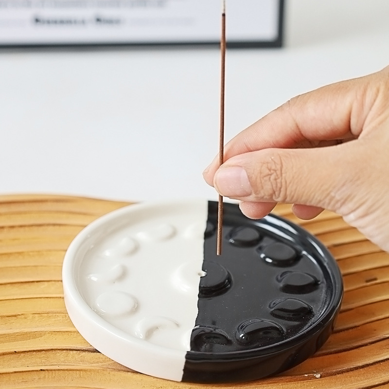 ins星月陶瓷线香插香托香盘香架室内香薰炉家居摆件烛台香炉