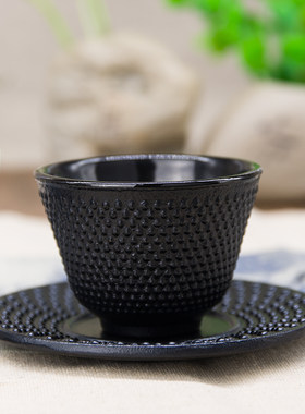 龙玄堂铁杯日本铸铁铁茶杯杯垫