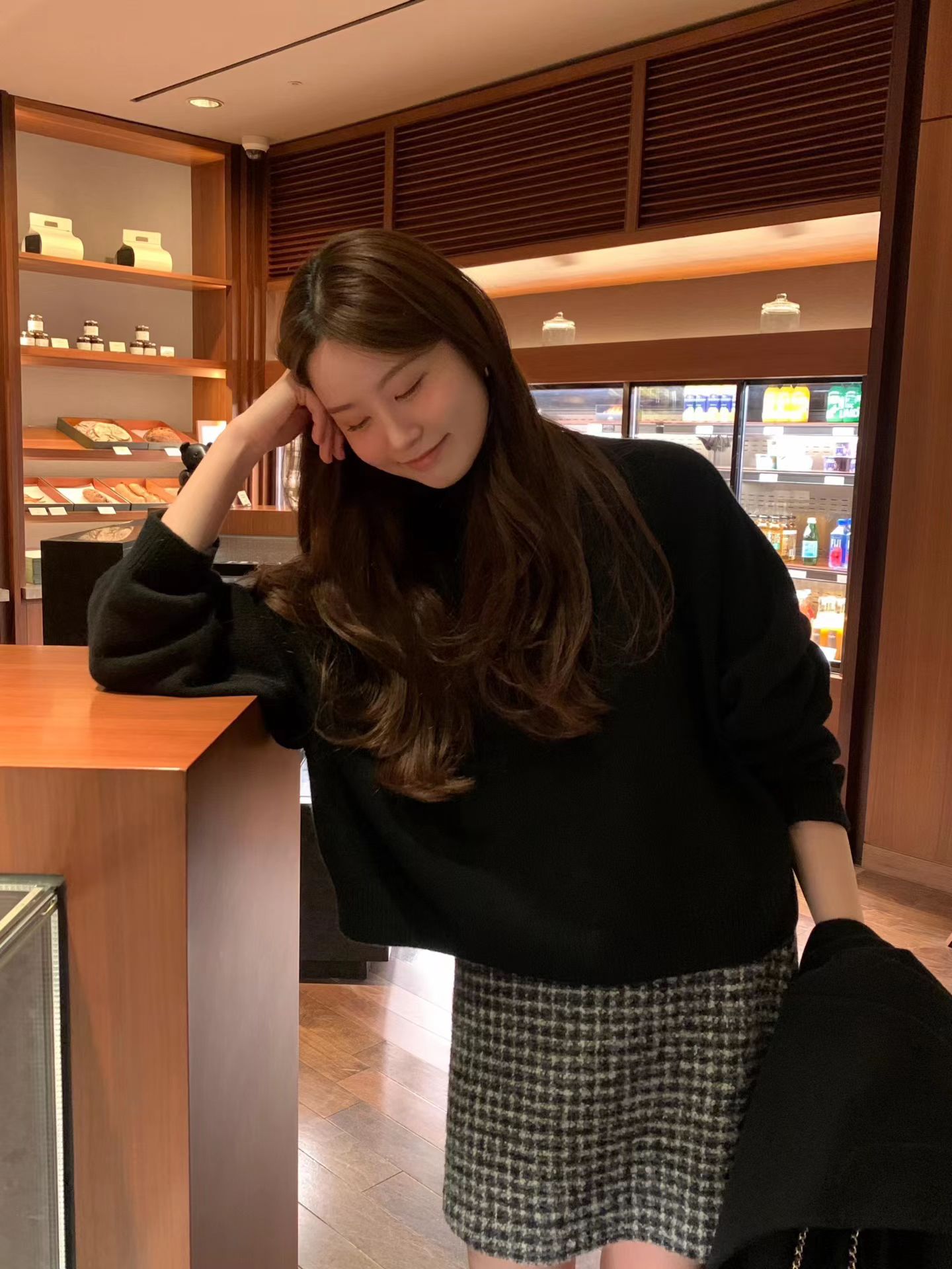 韩国Ounce2025冬季新款宽松显瘦百搭纯色高领针织衫女毛衣百搭女