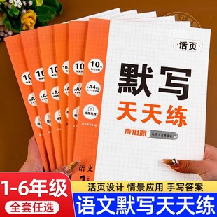 2025版语文活页默写天天练一二三四五六年级下册人教版看拼音写词语生字组词造句注音句子专项训练默写小能手字词句专项同步练习册