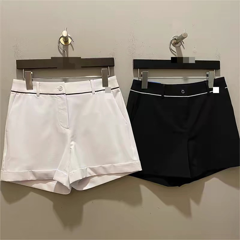 韩国高尔夫服装女士短裤夏季翻边运动休闲裤子弹力修身显腿长短裤