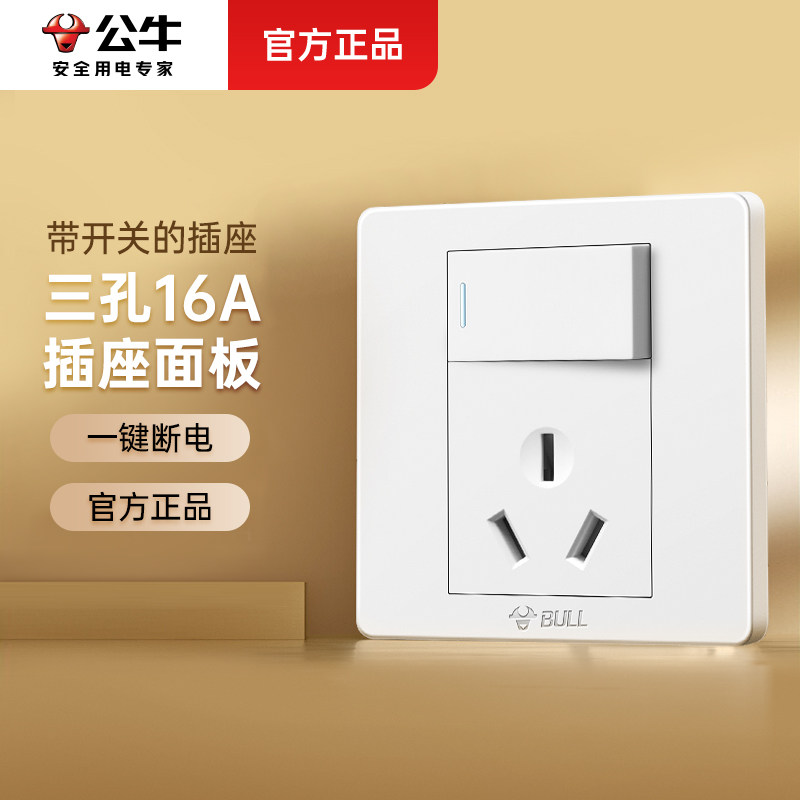 公牛16a空调热水器带开关插座图片