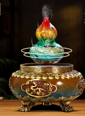 悬浮香炉铜葫芦摆件招财禅意礼物