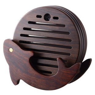 实木隔热垫防烫餐垫中式厨房家用黑檀木实木锅垫耐高温加厚餐桌垫