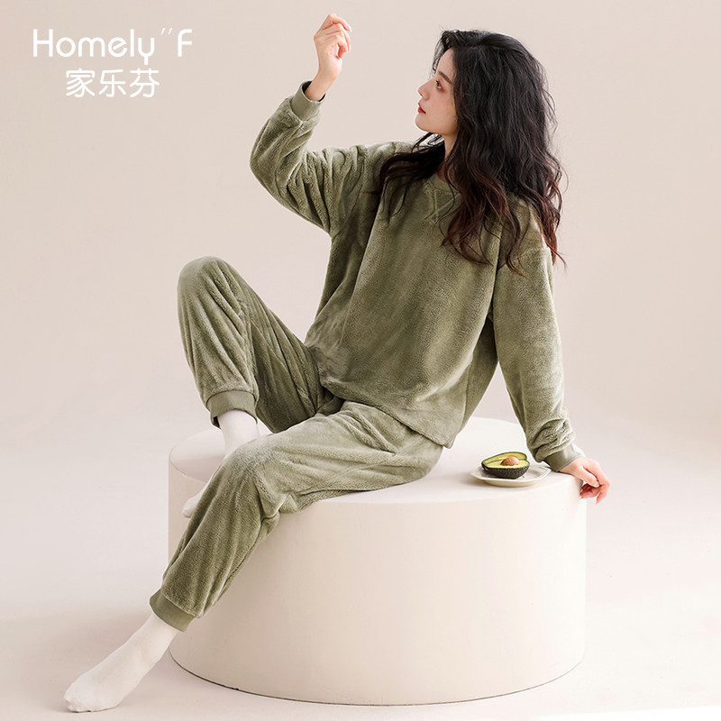 【抗静电】家乐芬睡衣女士秋冬款冬季法兰绒加绒加厚珊瑚绒家居服,女士内衣/男士内衣/家居服,睡衣/家居服套装,淘宝优惠券,粉丝福利购,淘宝优惠卷