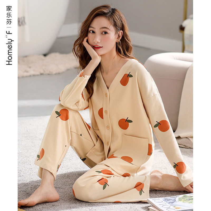 家乐芬睡衣女士春秋季秋款秋天纯棉长袖夏款薄款家居服加大码套装,女士内衣/男士内衣/家居服,睡衣/家居服套装,淘宝优惠券,粉丝福利购,淘宝优惠卷