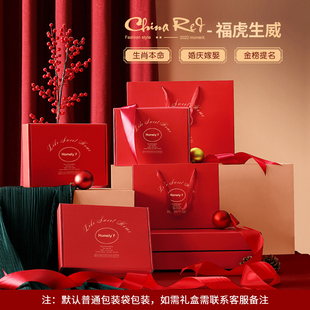 睡裙女士睡衣春秋款秋季纯棉长袖开衫衬衫本命年大红色虎年中长款