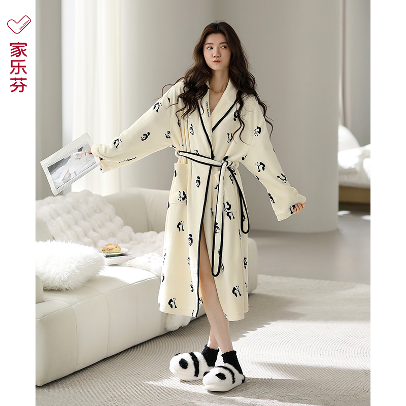 【商场同款】家乐芬女法兰绒睡袍