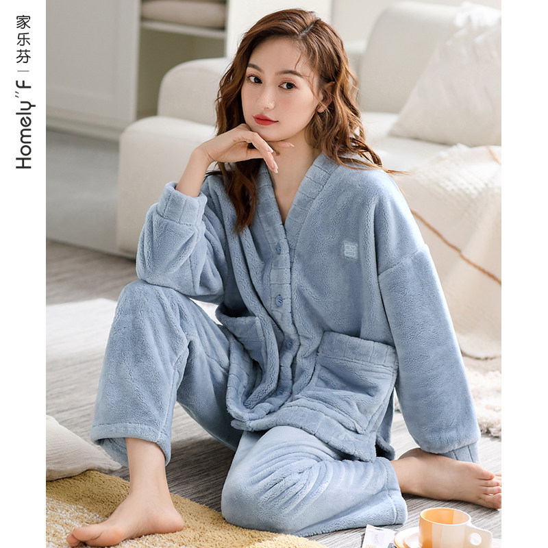 【抗静电】家乐芬睡衣女士秋冬款冬季法兰绒加绒加厚珊瑚绒家居服,女士内衣/男士内衣/家居服,睡衣/家居服套装,淘宝优惠券,粉丝福利购,淘宝优惠卷