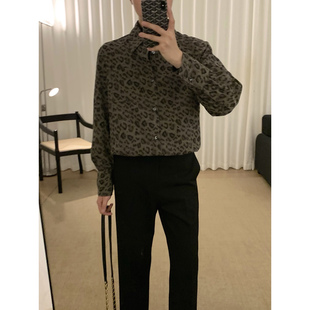 阿茶与阿古【秋日豹纹】轻奢豹纹衬衫男款秋季复古高级感休闲衬衣