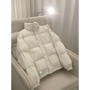 宽松加厚保暖棉衣外套 韩版 阿茶与阿古白色立领面包服棉服男款 冬季