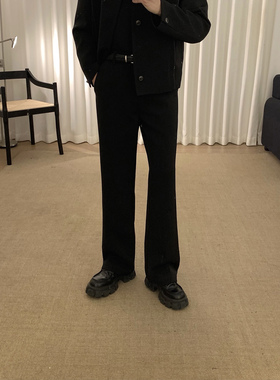 阿茶与阿古【轻裁贡缎】利落直线西裤男秋冬韩版宽松休闲裤子