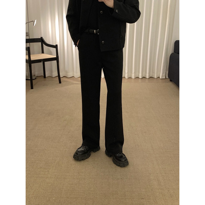 阿茶与阿古【轻裁贡缎】利落直线西裤男秋冬韩版宽松休闲裤子