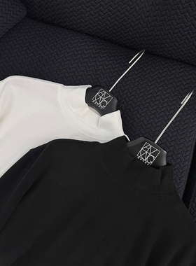 阿茶与阿古两色半高领打底衫男款秋季韩版百搭宽松休闲长袖t恤