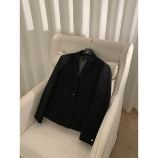 阿茶与阿古【初春西装】黑色简约西装外套男款韩版剪裁休闲西服