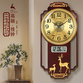 饰钟表客厅时尚 康巴丝新中式 挂钟家用中国风装 时钟静音石英钟挂表