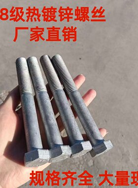 8.8热镀锌外六角螺栓电力螺丝