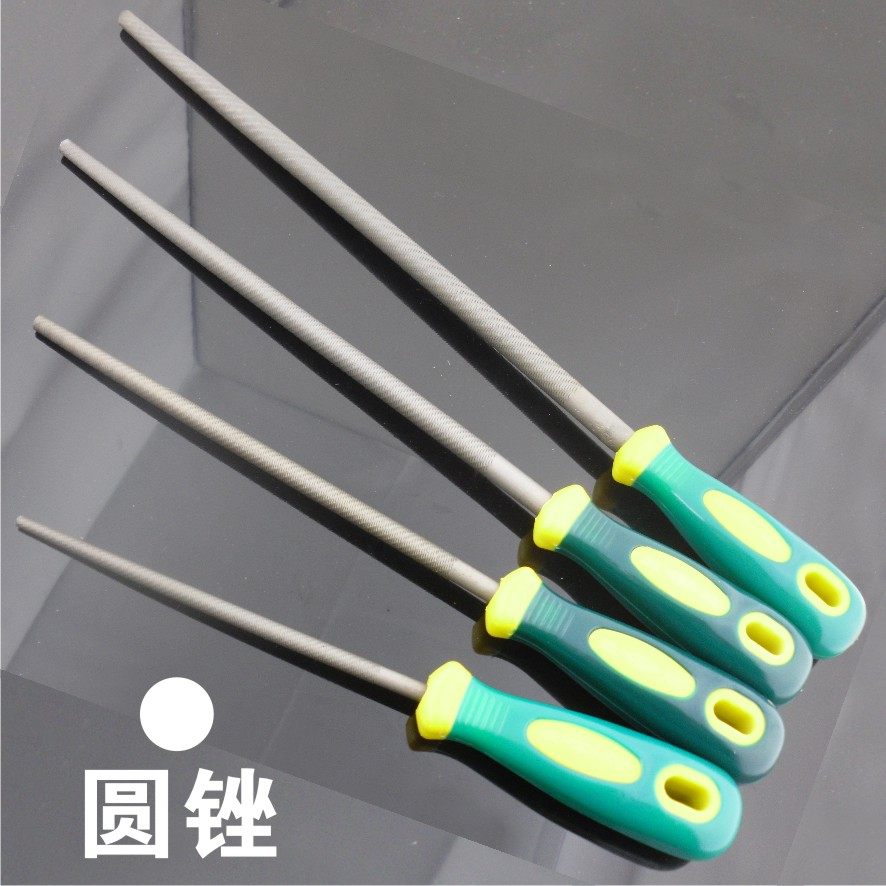 SD/胜达工具 双色塑柄圆锉 尖头细长锉 P4模具钢整形锉 中齿锉刀