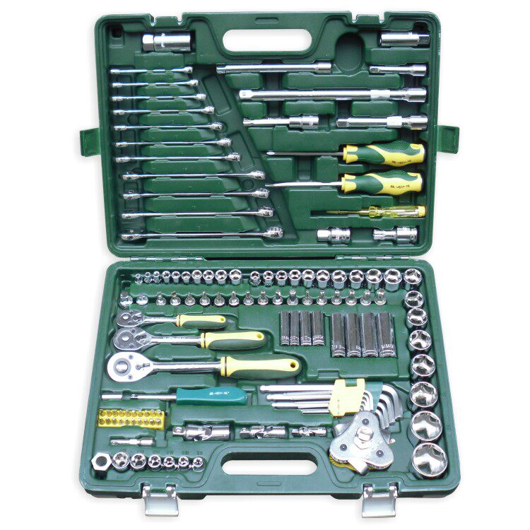 SD/胜达123件汽修工具套装机修6角型套筒扳手组套 板手组合工具箱