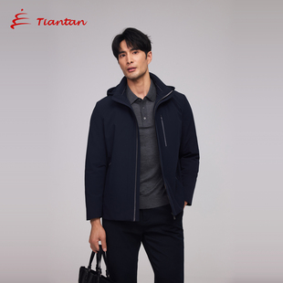 鹅绒保暖服天坛连帽短款男士羽绒服冬季户外商务休闲厚款外套上衣