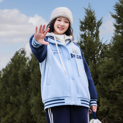 初中生棒球服外套秋冬款夹棉加厚