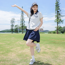 初中生短袖套装夏季2025新款少女洋气时髦女孩大童高中学生两件套
