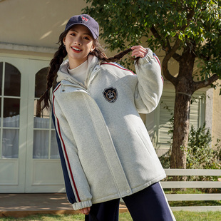 初中生卫衣外套加厚保暖秋冬季2025高中生女孩开衫夹棉青少年大童