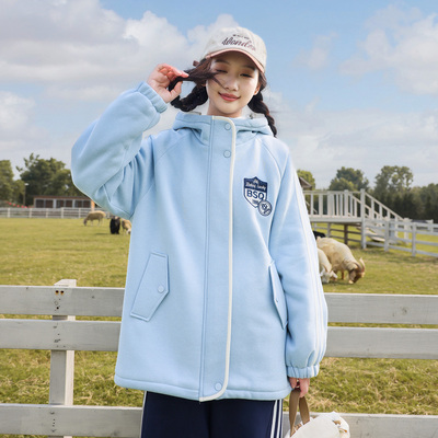 初中生夹棉加厚外套秋冬2025新款