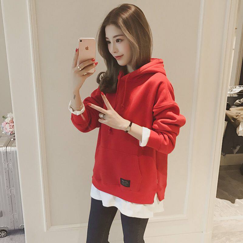 Smell girl False two Solid Hooded Sweater Plush thickening Korean Edition hiphop Coat influx of women ulzzangin the Women's clothing/Boutique , Sweater/Fleece  category - from Buy2taobao.com to provide professional Taobao agent buy service