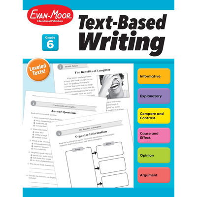 【预售】英文原版Text-Based Writing, Grade 6 非虚构类文学写作六年级   Evan-Moor 小学生学习辅导书籍